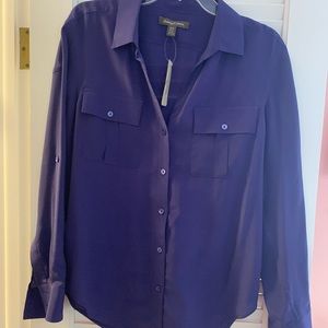 Tommy Bahama beautiful purple washable silk small blouse NWT
